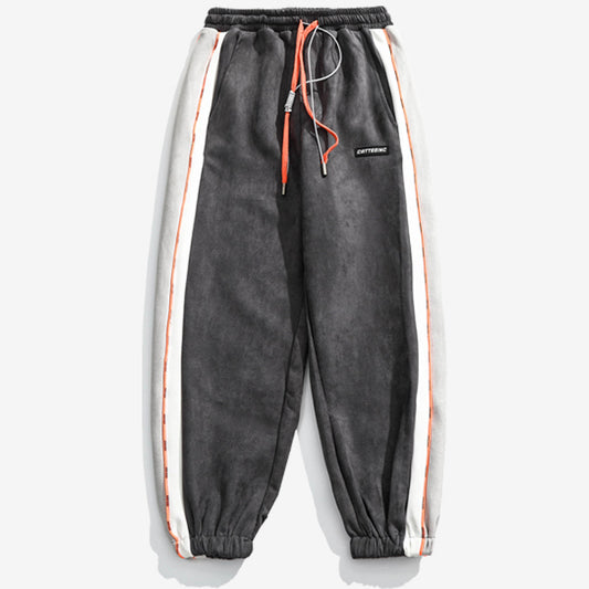 Pantalón Suelto de Gamuza con Contraste de Colores y Cintura Ajustable - Image 2