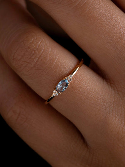 Anillo de Compromiso Ojo de Caballo en Plata 925 con Piedra Azul - Image 9