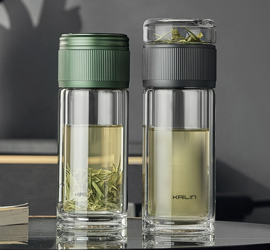 Taza de Té con Separador de Agua - Vaso Doble de Cristal - Image 11