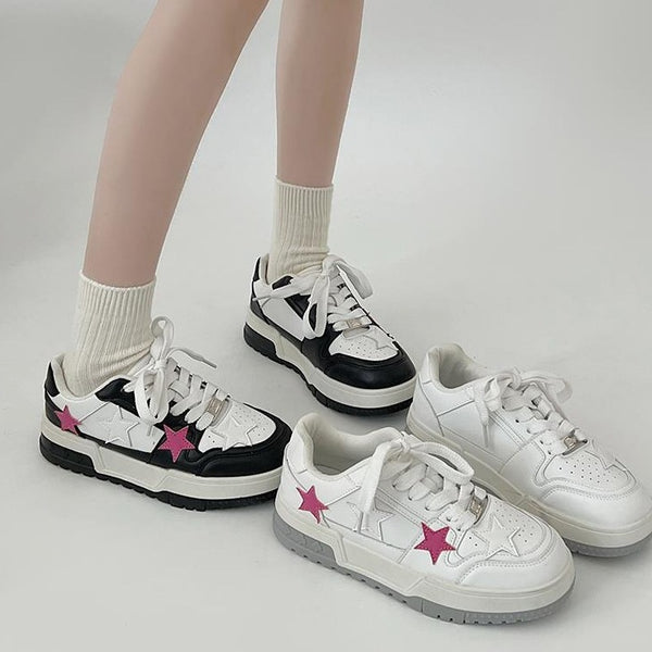 Zapatillas Deportivas Coreanas de Punta Redonda - Estilo Versátil y Elegante