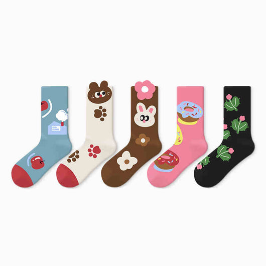 Calcetines de Algodón Estampado Infantil Primavera Otoño - Image 9