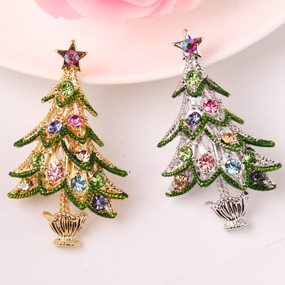 Broche Navideño Árbol Retro con Diamantes - Image 5