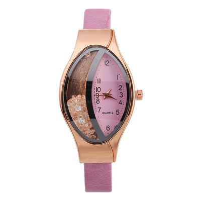 Reloj de Mujer Forma Ojo Cuarzo con Correa Quicksand y Perlas Giratorias - Image 19