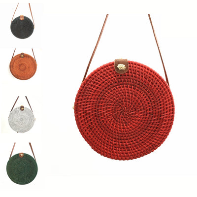 Bolsa Tejida de Ratán Multicolor