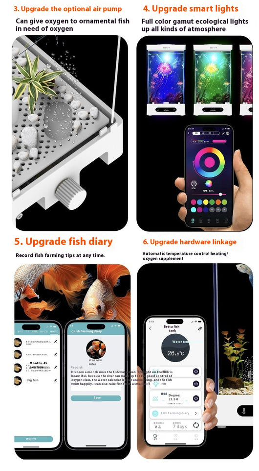 Acuario Cilíndrico Pequeño con Bluetooth Douyu - Image 14