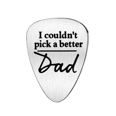 Llavero Acero Inoxidable para Papá con Diseño de Púa de Guitarra - Image 3
