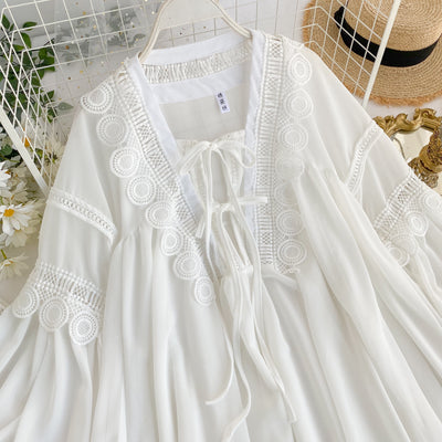 Blusa de Encaje Calado en Gasa - Image 3