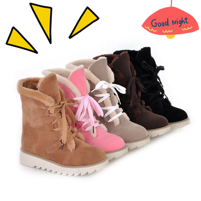 Botas Cálidas para Nieve con Cordones - Botines Impermeables