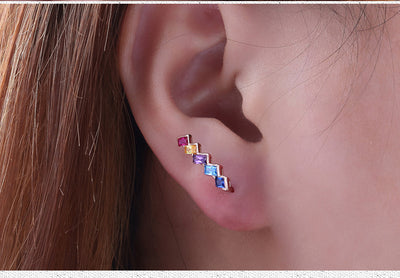 Aretes de Plata Esterlina con Arcoíris - Image 4