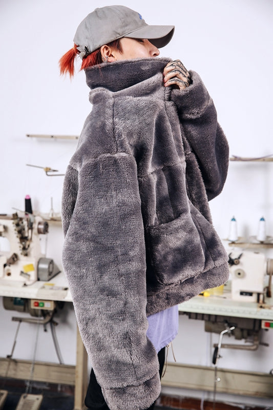 Chaqueta Plush Oversize Hip Hop 90s Retro - Unisex Parejas Otoño Invierno