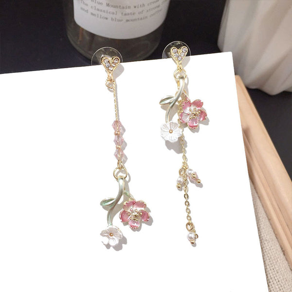 Aretes Largos de Metal Vintage Coreano con Flores - Pendientes Elegantes para Mujer - Image 6