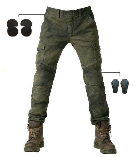 Pantalones Vaqueros Verde Militar con Detalle Locomotora