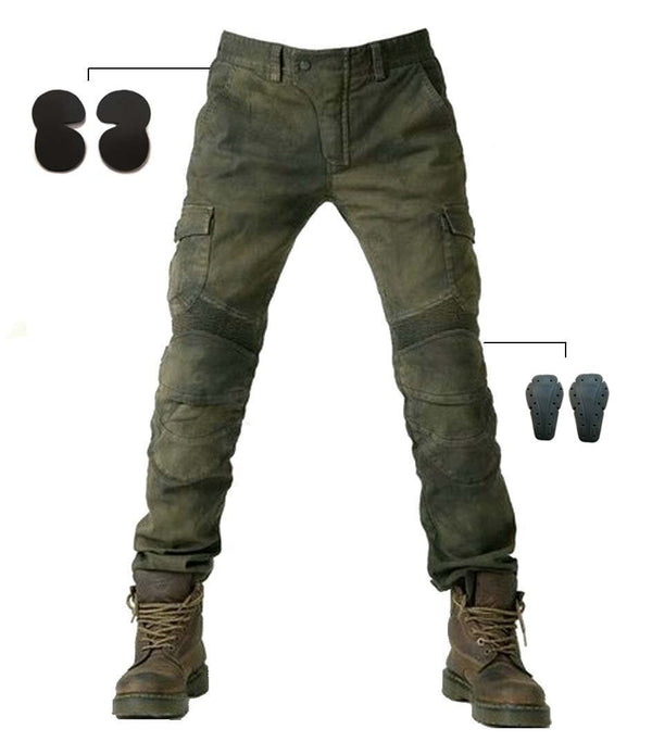 Pantalones Vaqueros Verde Militar con Detalle Locomotora