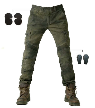 Pantalones Vaqueros Verde Militar con Detalle Locomotora
