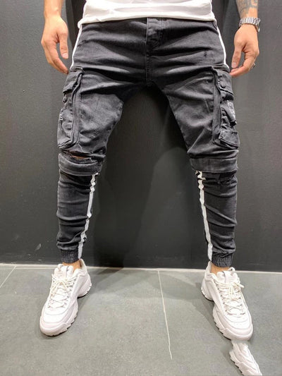 Pantalones Casuales Hombre con Corte Rodilla y Cierre Frontal - Image 3