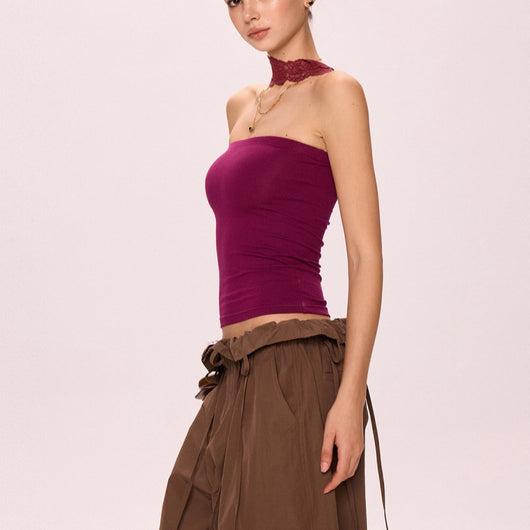 Top Halter de Encaje Púrpura con Tirantes Finos - Estilo Hot Girl - Image 13