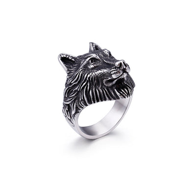 Anillo de Cabeza de Lobo Audaz para Hombres - Image 4