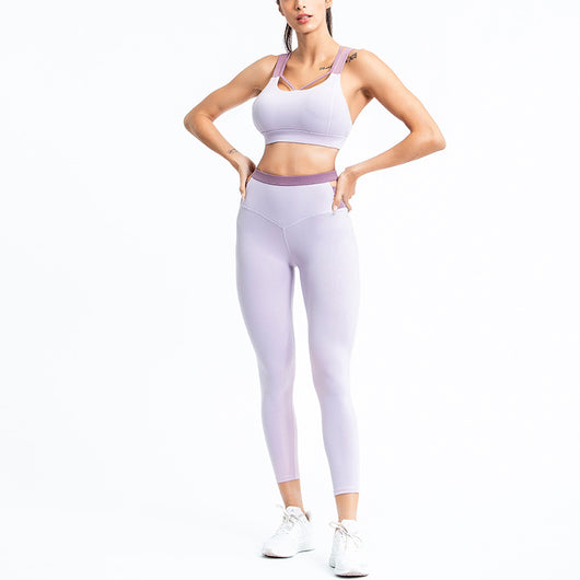 Conjunto Deportivo Yoga Mujer Ajustado Bicolor - Image 3