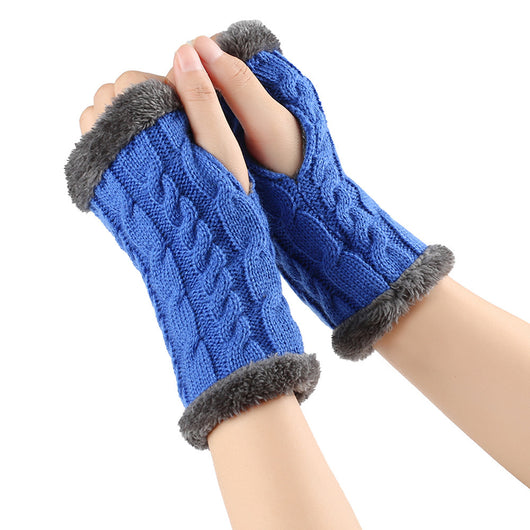 Guantes de Invierno Tejidos sin Dedos - Lana Térmica Gruesa para Mujer - Image 14