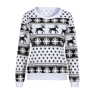 Suéter Navideño para Mujer con Diseño de Reno - Manga Larga Otoño Invierno - Image 4