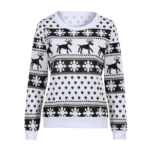 Suéter Navideño para Mujer con Diseño de Reno - Manga Larga Otoño Invierno - Image 4