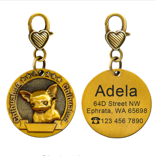 Placa de Identidad Personalizada para Perros - Grabado Personalizado Antimaterial Bronce - Image 6