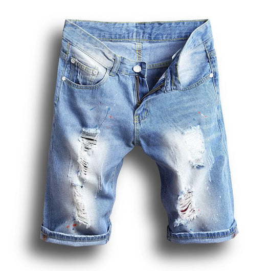 Shorts de Mezclilla Rotos para Hombre