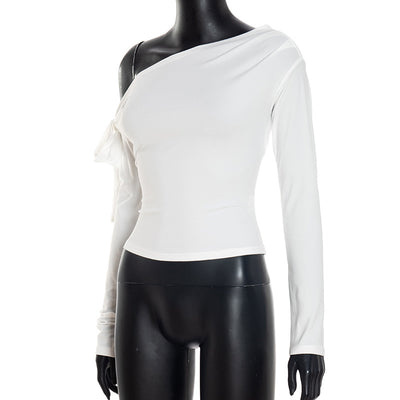 Playera Asimétrica con Nudo Torcido y Hombro Único - Image 13