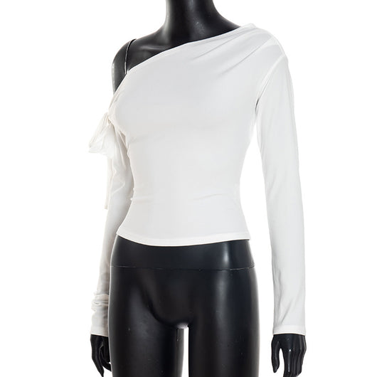 Playera Asimétrica con Nudo Torcido y Hombro Único - Image 13