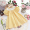 Vestido Infantil Cuadros Amarillo con Bordado Retro