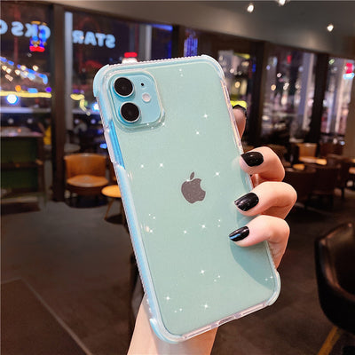 Funda Transparente Bicolor con Brillo para iPhone 11 Pro