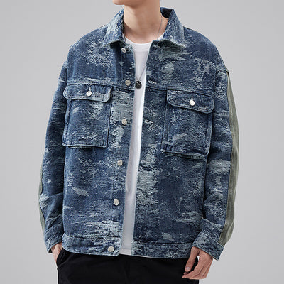 Chaqueta Camisa Denim Retro Americana Estilo Clásico - Image 3