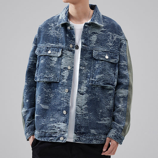 Chaqueta Camisa Denim Retro Americana Estilo Clásico - Image 3