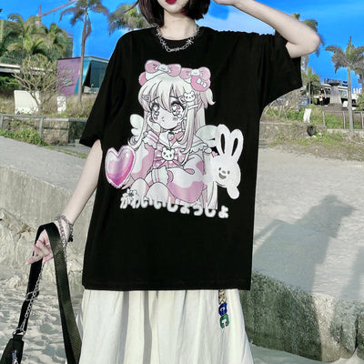 Playera Estampado Girly Suelta Manga Corta Soft Girl - Image 11