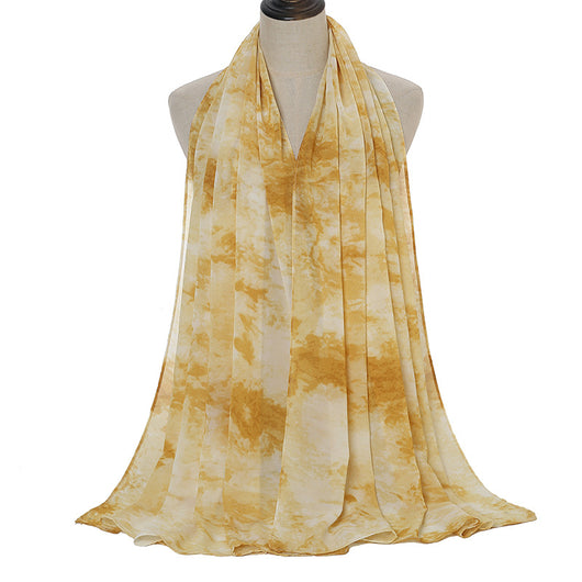 Pañuelo Chifón Estampado Tie-Dye con Perlas - Image 5