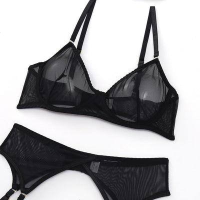 Conjunto de Lencería Sexy con Cinturón de Ligas de Tres Piezas - Image 8