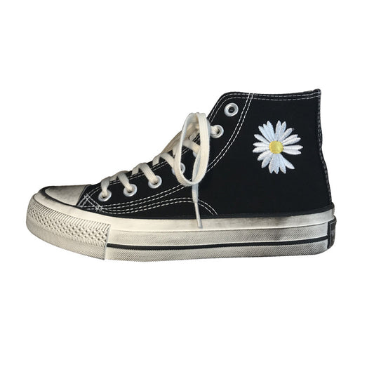 Zapatillas Retro Altas de Lona Negra Estilo Estudiante - Image 2