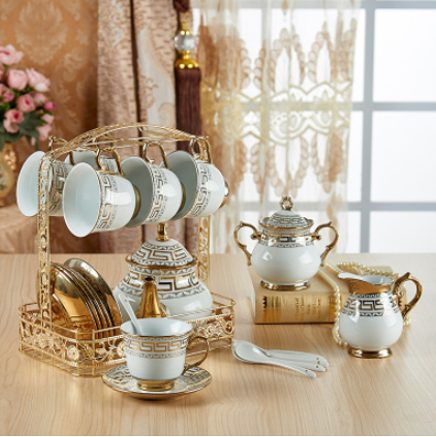 Juego de Taza y Plato de Cerámica Lujo para Café y Té - Image 5