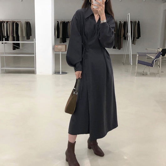 Vestido Camisero Manga Larga Versátil
