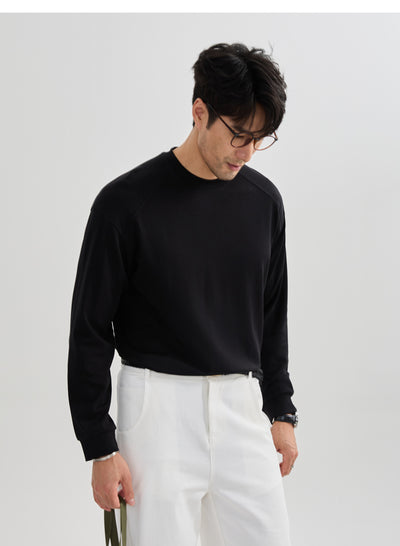 Camiseta Raglan Manga Larga Estilo Americano Colores Sólidos - Image 15