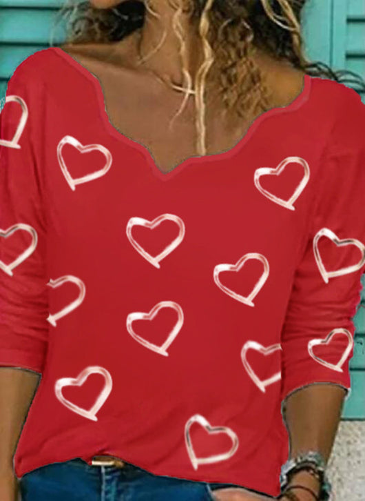 Playera Estampada Cuello V Manga Larga Versátil - Image 4