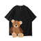 Camiseta Estampado Oso Unisex Manga Corta Casual