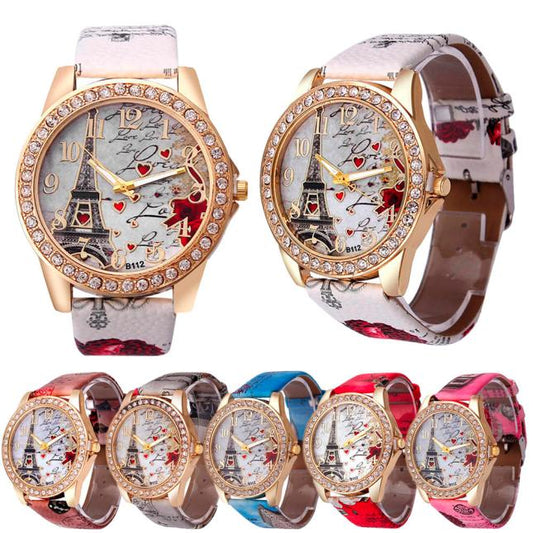 Reloj de Pulsera Vintage París Torre Eiffel para Mujer - Cuarzo Casual