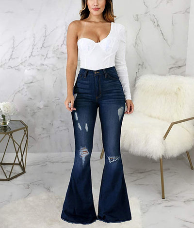 Jeans Acampanados Rotos con Elasticidad Premium para Mujer - Image 12