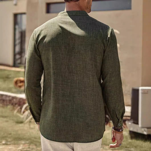 Cardigan Tipo Camisa de Cuello Alto para Hombre - Image 2