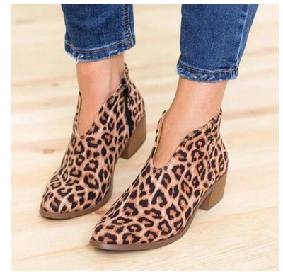 Botas de Cuero con Borlas y Punta Cuadrada - Estilo Leopardo para Mujer - Image 7