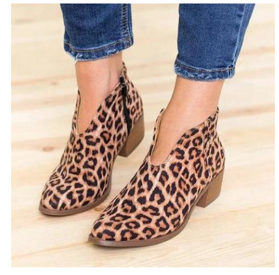 Botas de Cuero con Borlas y Punta Cuadrada - Estilo Leopardo para Mujer - Image 7