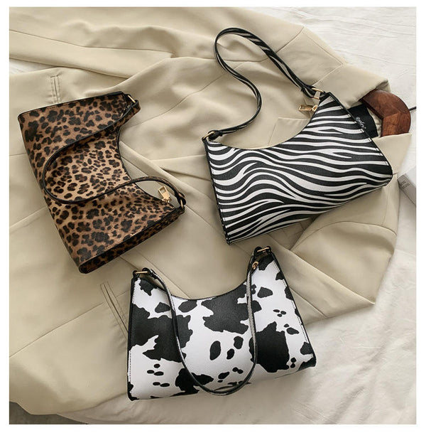 Bolsa Axilar Estampado Leopardo Vaca