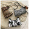 Bolsa Axilar Estampado Leopardo Vaca