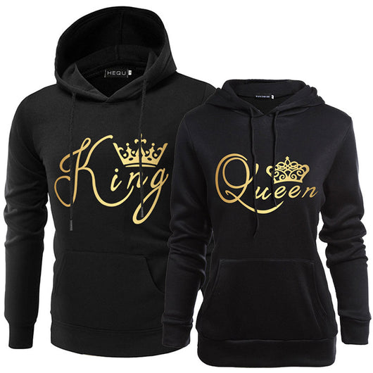Sudadera con Capucha Estampado Rey y Reina para Parejas - Image 4